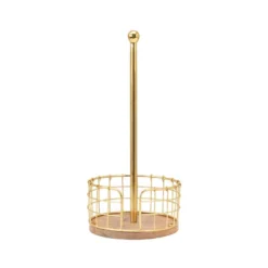 Bloomingville Metal & Wood Paper Towel With Basket KITCHEN