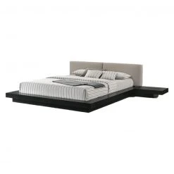 VIG FURNITURE Fuji Bed, Black/grey