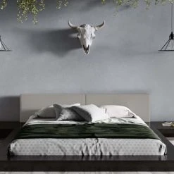 VIG FURNITURE Fuji Bed, Black/grey