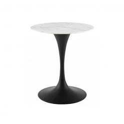 Modway Lily Round Marble Dining Table, Black Base