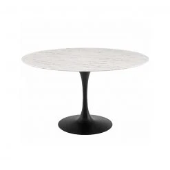 Modway Lily Round Marble Dining Table, Black Base