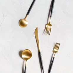 Cutipol Goa Flatware, Black/gold BESTSELLER