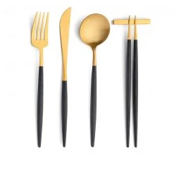 Cutipol Goa Flatware, Black/gold BESTSELLER