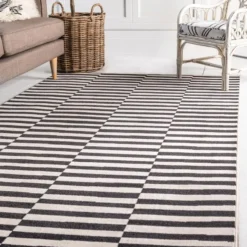 Unique Loom Baha Rectangle Rug, Black DECOR