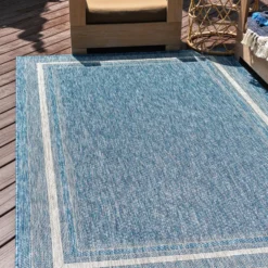 Unique Loom Duna Outdoor Rectangle Rug, Blue