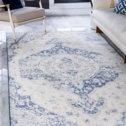 Unique Loom Fade Rectangle Rug, Blue DECOR