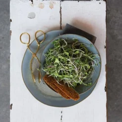 Creative Co-op Round Porcelain Plate, Blue 11" KITCHEN