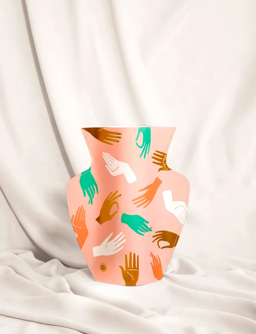 Octaevo Hamsa Pink Paper Vase 2 Octaevo Hamsa Pink Paper Vase