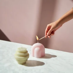 Octaevo DECOR Templo Candle Sculpture, Pale Rose