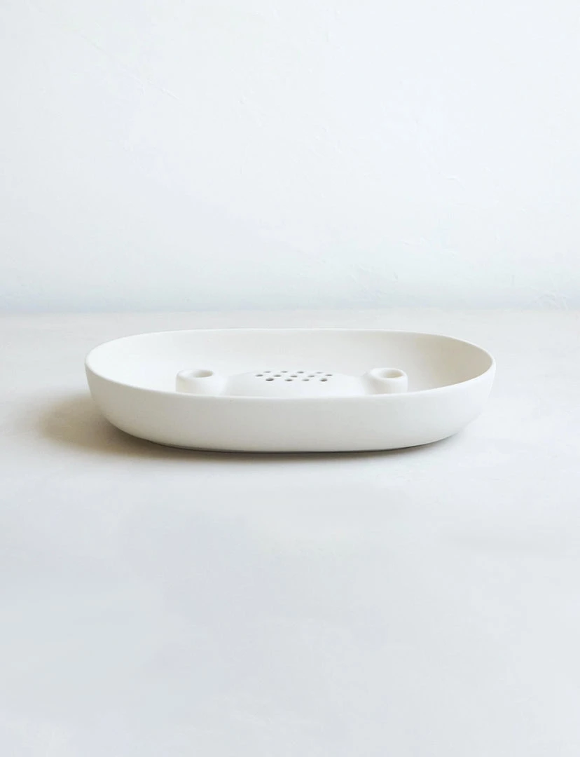 The Floral Society DECOR Ceramic Flower Frog Bowl & Taper Holder 1 The Floral Society DECOR Ceramic Flower Frog Bowl & Taper Holder