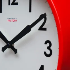 Cloudnola DECOR Factory Red Numbers Clock 12"