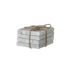 Bloomingville 4" Square Marble Coasters (Set Of 4)