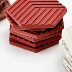 Areaware KITCHEN Concrete Table Tiles, Brick Red