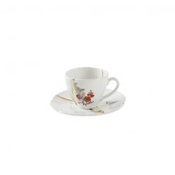 Seletti Kintsugi Coffee Cup W/ Saucer, Birds