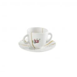 Seletti Kintsugi Coffee Cup W/ Saucer, Flowers NEW ARRIVAL