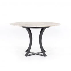 Four Hands Sage Dining Table, White Travertine