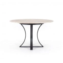 Four Hands Sage Dining Table, White Travertine