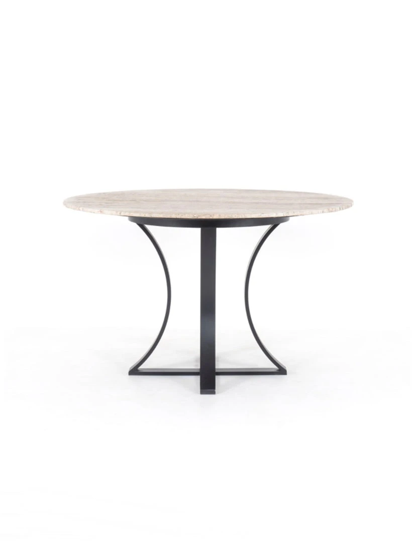 Four Hands Sage Dining Table, White Travertine 1 Four Hands Sage Dining Table, White Travertine