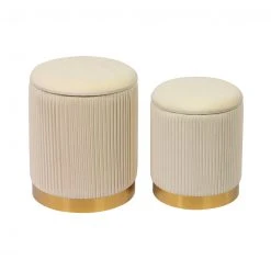 Tov FURNITURE Channel Storage Ottomans (set Of 2)