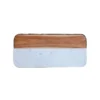 Creative Co-op White Marble & Mango Wood Cheese Board 16" KITCHEN