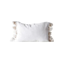 Creative Co-op Cotton Woven Slub Pillow 24" X 16" DECOR