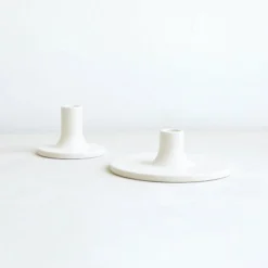 The Floral Society DECOR Ceramic Taper Holder, Matte White