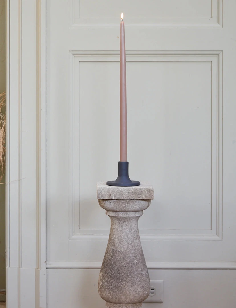 The Floral Society Ceramic Taper Holder, Smoke DECOR 4 The Floral Society Ceramic Taper Holder, Smoke DECOR