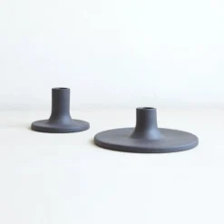 The Floral Society Ceramic Taper Holder, Smoke DECOR 6 The Floral Society Ceramic Taper Holder, Smoke DECOR