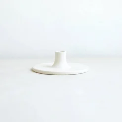 The Floral Society DECOR Ceramic Taper Holder, Matte White