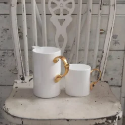 KITCHEN Twig Cutlery Oval Mug With Gold Handle 10 KITCHEN Twig Cutlery Oval Mug With Gold Handle