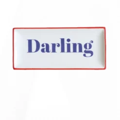 Creative Co-op Stoneware Plate "Darling"