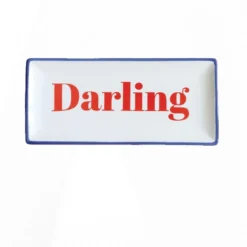 Creative Co-op Stoneware Plate "Darling"
