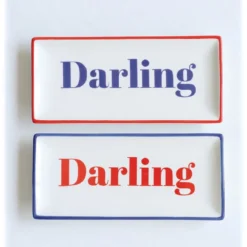 Creative Co-op Stoneware Plate "Darling" 5 Creative Co-op Stoneware Plate