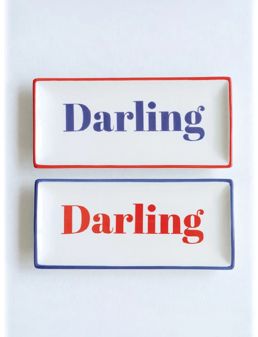 Creative Co-op Stoneware Plate "Darling" 3 Creative Co-op Stoneware Plate "Darling"