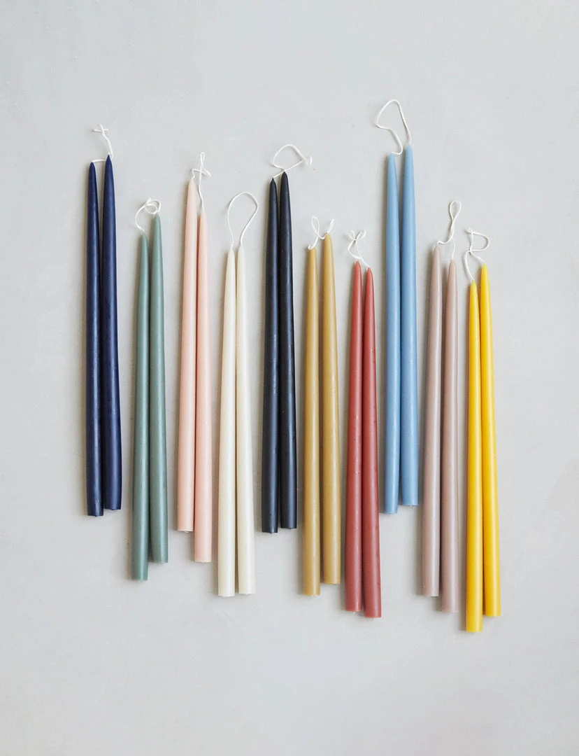 The Floral Society DECOR Dipped Taper Candles, Smoke 4 The Floral Society DECOR Dipped Taper Candles, Smoke