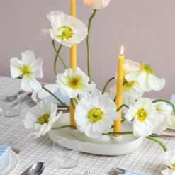 The Floral Society DECOR Dipped Taper Candles, Smoke 12 The Floral Society DECOR Dipped Taper Candles, Smoke