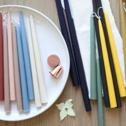 The Floral Society Dipped Taper Candles, Greige