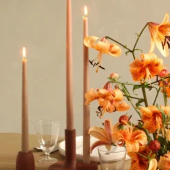 The Floral Society Dipped Taper Candles, Saffron