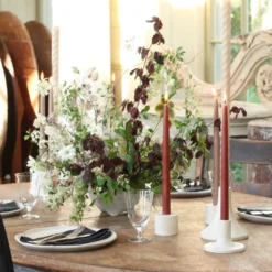 The Floral Society DECOR Dipped Taper Candles, Parchment