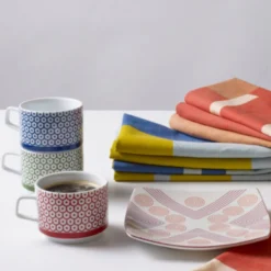 MoMA Marguerita Mergentime Shield And Dots Stacking Porcelain Mugs