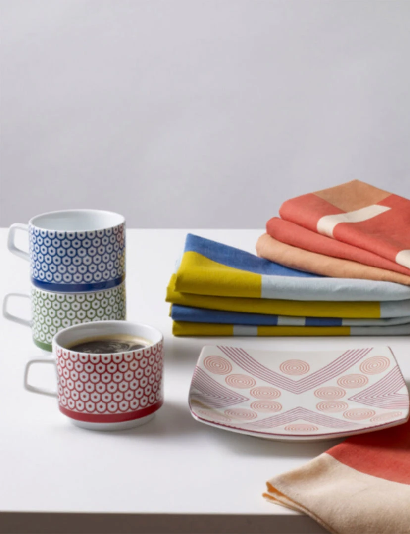 MoMA Marguerita Mergentime Shield And Dots Stacking Porcelain Mugs 2 MoMA Marguerita Mergentime Shield And Dots Stacking Porcelain Mugs
