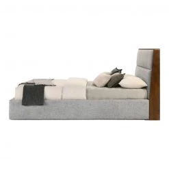 VIG FURNITURE Duna Fabric & Walnut Bed