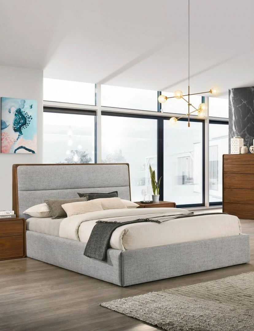 VIG FURNITURE Duna Fabric & Walnut Bed 3 VIG FURNITURE Duna Fabric & Walnut Bed