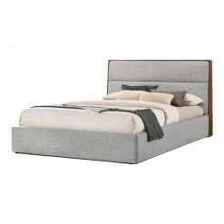 VIG FURNITURE Duna Fabric & Walnut Bed