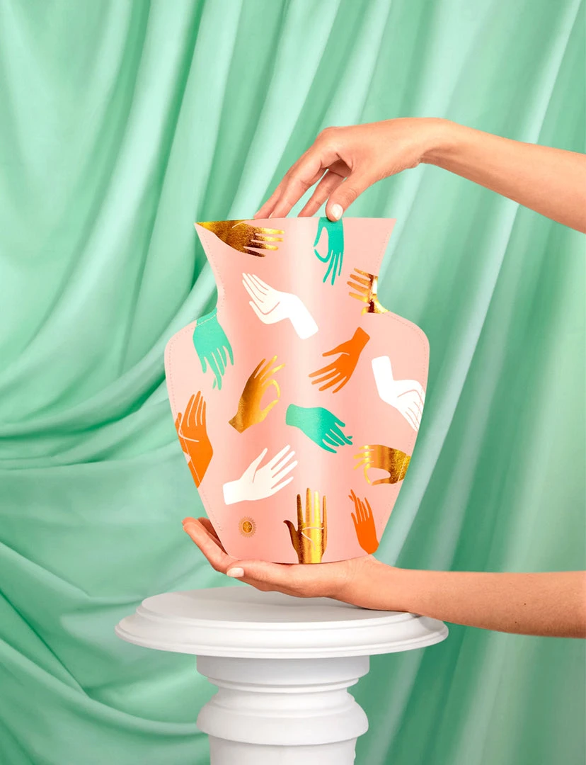 Octaevo Hamsa Pink Paper Vase 3 Octaevo Hamsa Pink Paper Vase