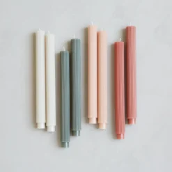 The Floral Society DECOR Fancy Taper Candles, Clay