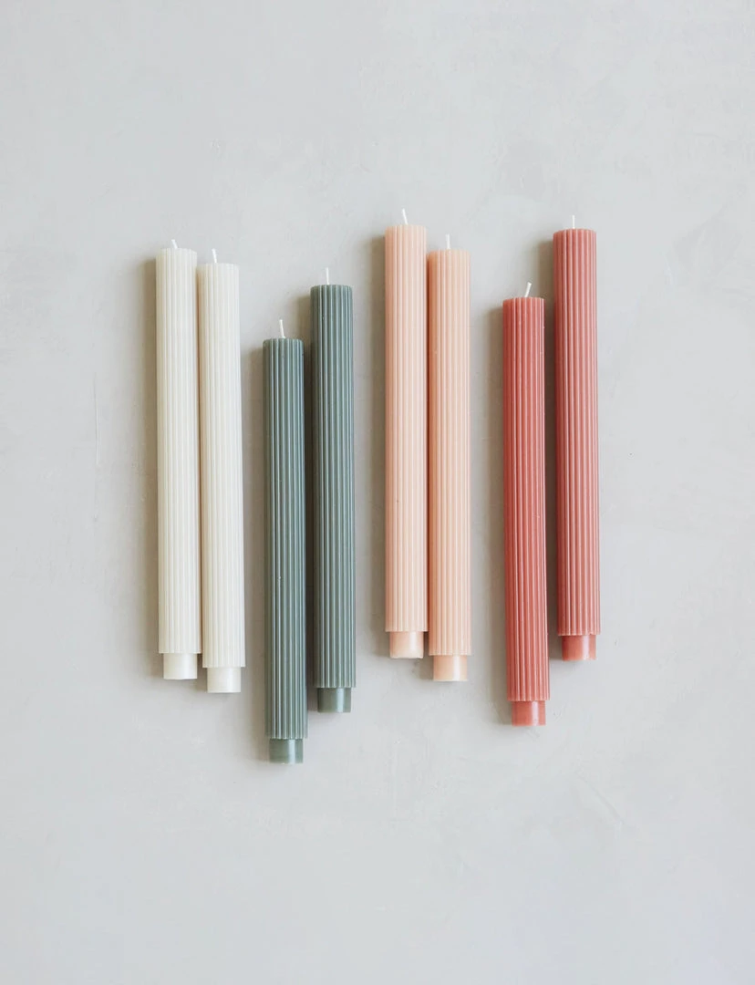 The Floral Society Fancy Taper Candles, Parchment DECOR 5 The Floral Society Fancy Taper Candles, Parchment DECOR