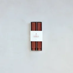 The Floral Society DECOR Fancy Taper Candles, Clay