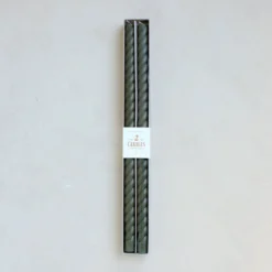 The Floral Society Fancy Taper Candles, Moss