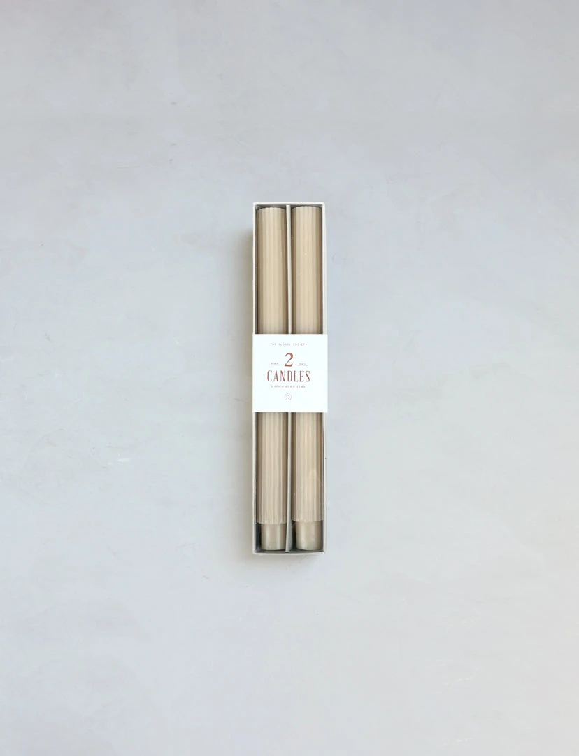 The Floral Society Fancy Taper Candles, Parchment DECOR 2 The Floral Society Fancy Taper Candles, Parchment DECOR